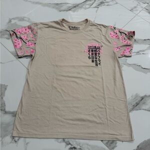 Beige and Pink Graphic Tee
